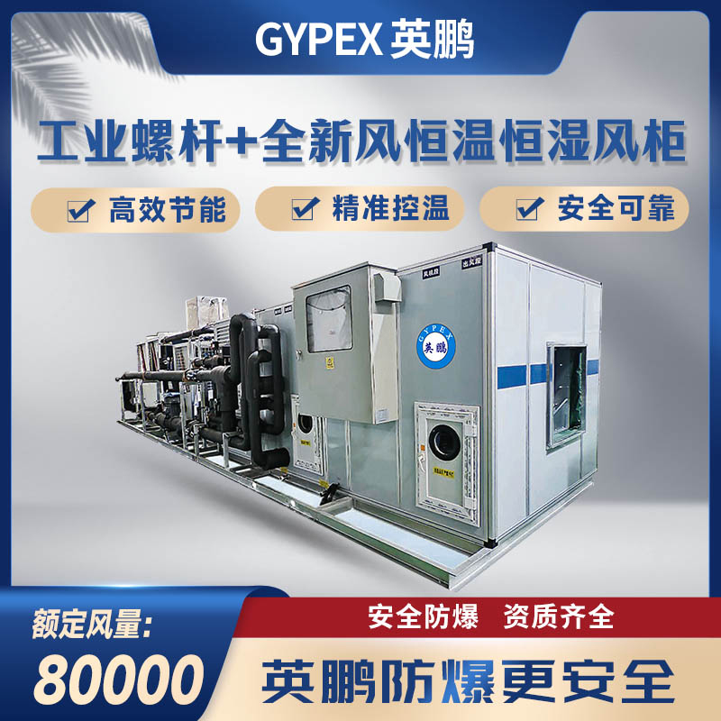 工业螺杆机+全新风恒温恒湿风柜80000