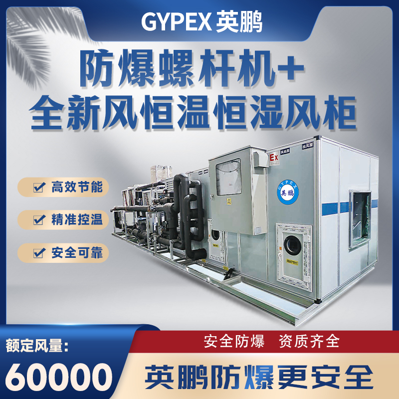 防爆螺杆机+全新风恒温恒湿风柜60000